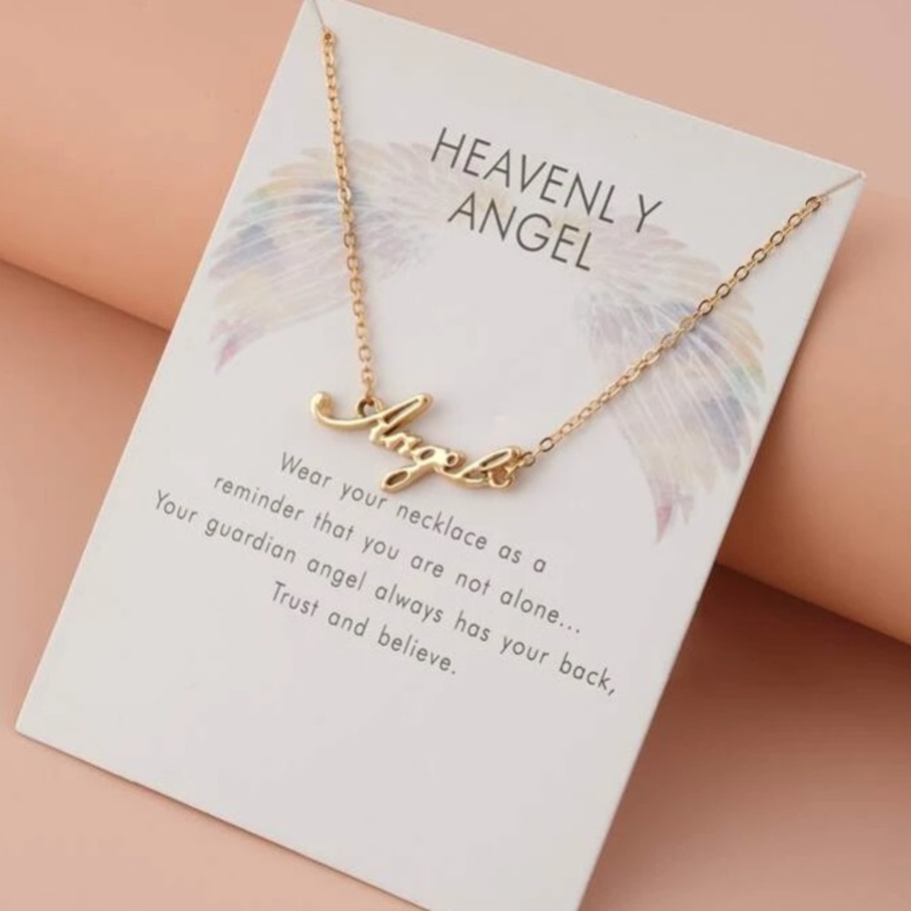 Golden Angel Charm Necklace